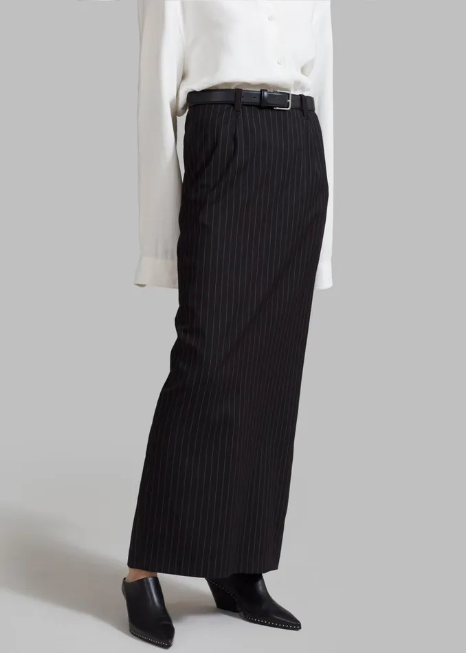 Women The Frankie Shop Bottoms Becca Pencil Skirt Black Pinstripe
