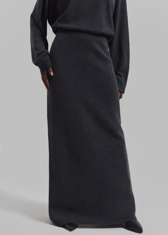 Women The Frankie Shop Bottoms Bellamy Wool Skirt Charcoal