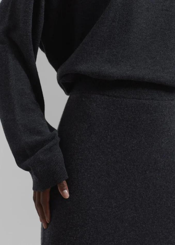 Women The Frankie Shop Bottoms Bellamy Wool Skirt Charcoal