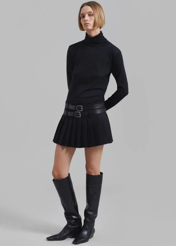 Women The Frankie Shop Bottoms Blake Mini Pleated Skirt Black