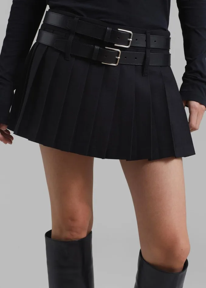 Women The Frankie Shop Bottoms Blake Mini Pleated Skirt Black