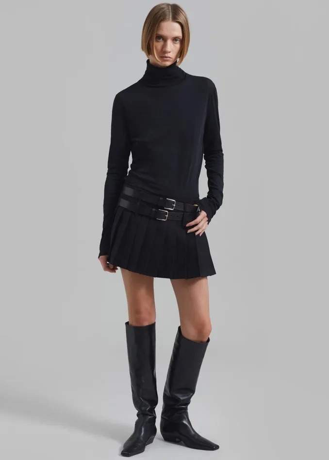 Women The Frankie Shop Bottoms Blake Mini Pleated Skirt Black