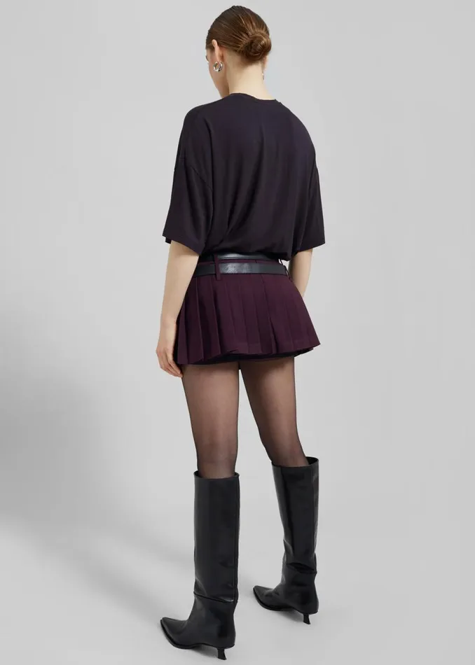 Women The Frankie Shop Bottoms Blake Mini Pleated Skirt Burgundy