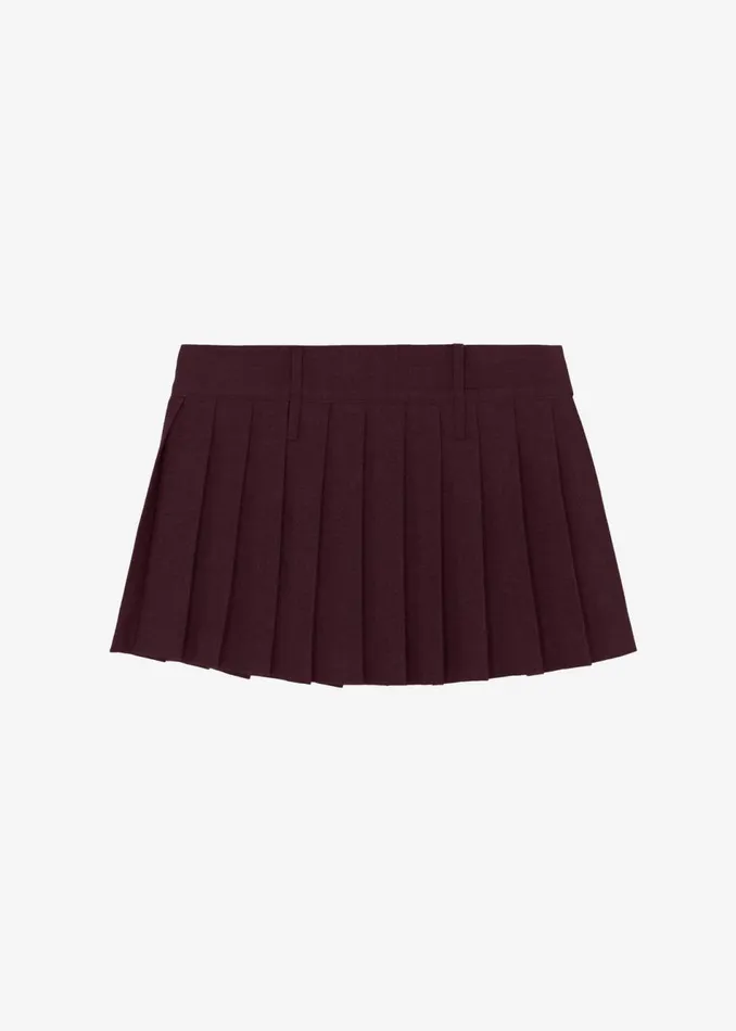 Women The Frankie Shop Bottoms Blake Mini Pleated Skirt Burgundy
