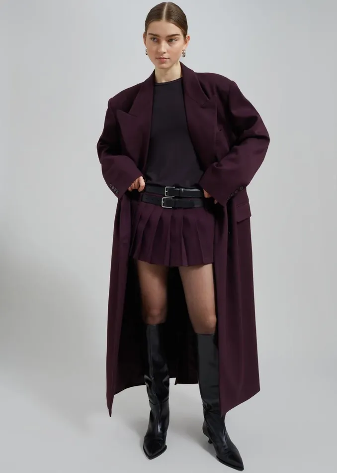 Women The Frankie Shop Bottoms Blake Mini Pleated Skirt Burgundy