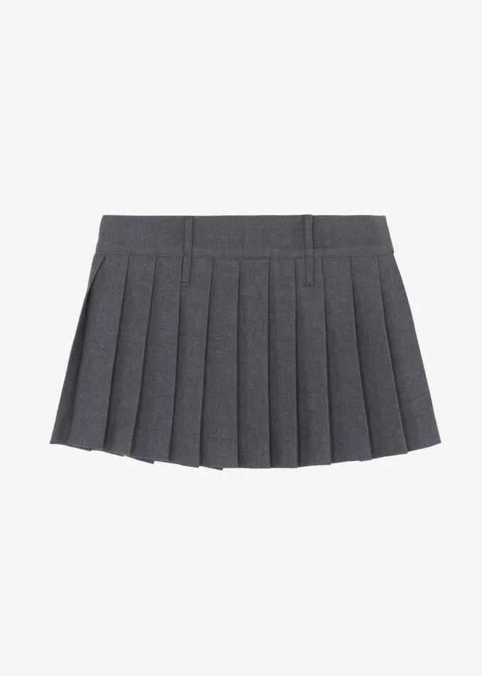Women The Frankie Shop Bottoms Blake Mini Pleated Skirt Dark Grey Melange