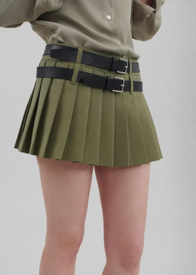 Women The Frankie Shop Bottoms Blake Mini Pleated Skirt Khaki