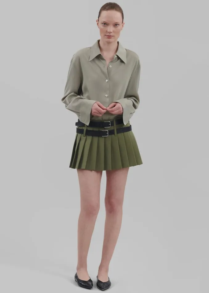 Women The Frankie Shop Bottoms Blake Mini Pleated Skirt Khaki