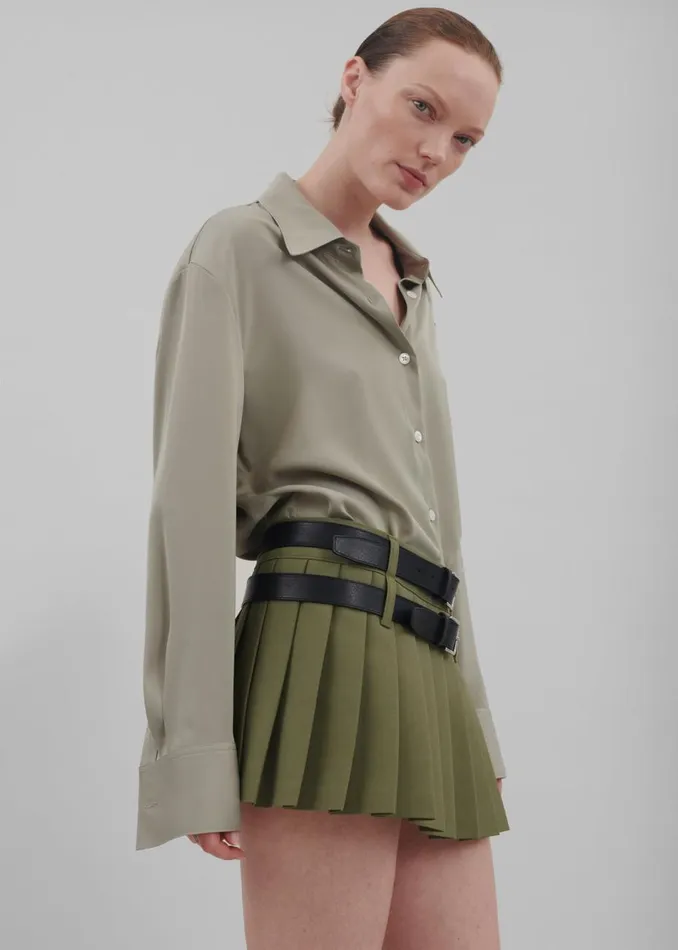 Women The Frankie Shop Bottoms Blake Mini Pleated Skirt Khaki