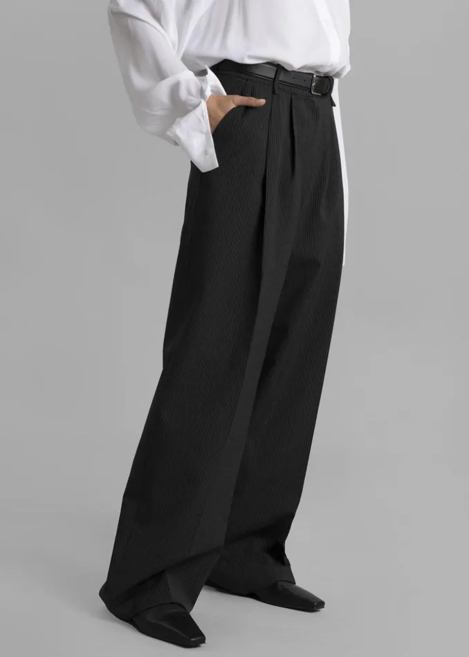 Women The Frankie Shop Bottoms Bram Pants Charcoal