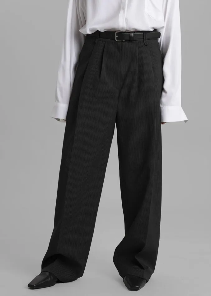 Women The Frankie Shop Bottoms Bram Pants Charcoal