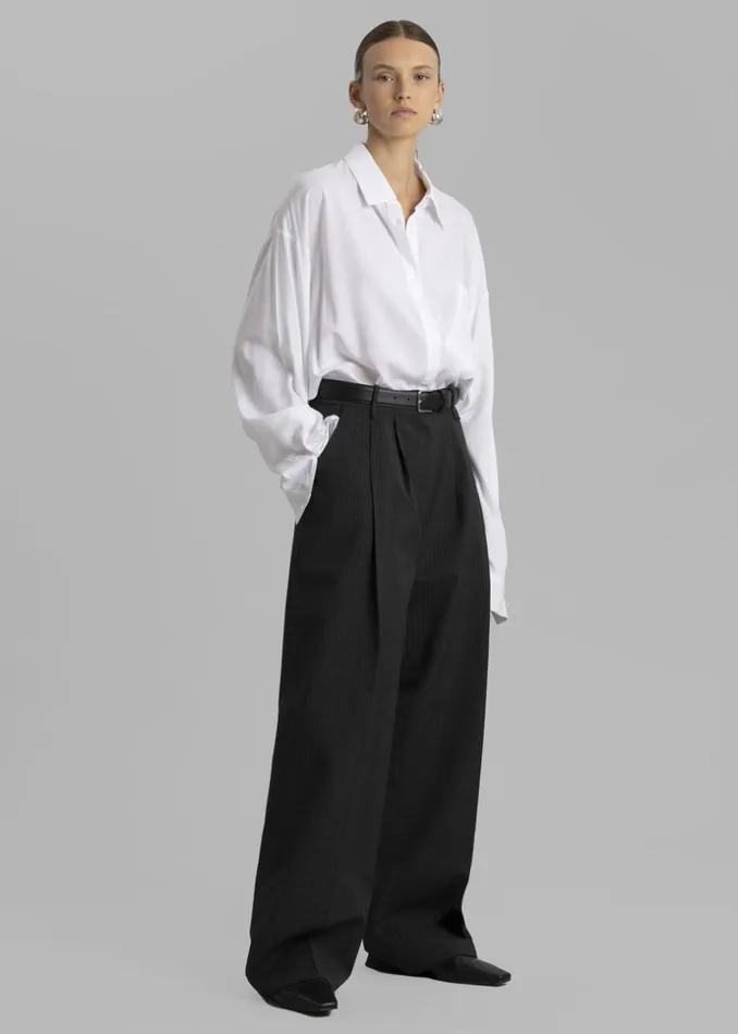 Women The Frankie Shop Bottoms Bram Pants Charcoal