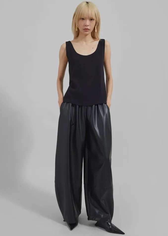 Women The Frankie Shop Bottoms Briar Faux Leather Balloon Pants Black