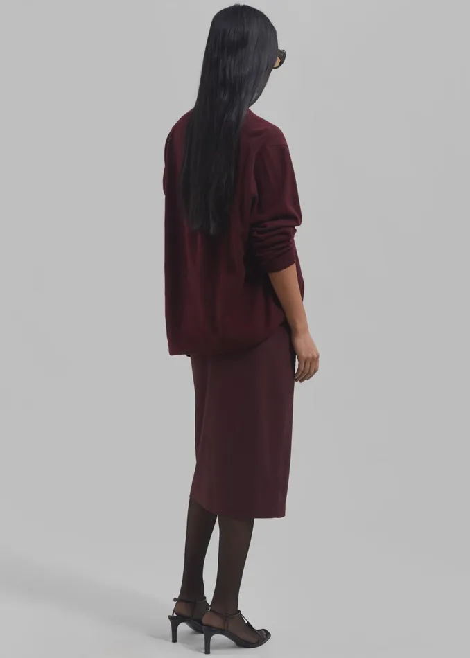 Women The Frankie Shop Bottoms Brooklyn Midi Skirt Burgundy
