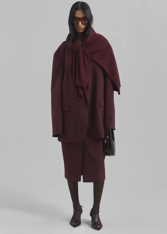 Women The Frankie Shop Bottoms Brooklyn Midi Skirt Burgundy