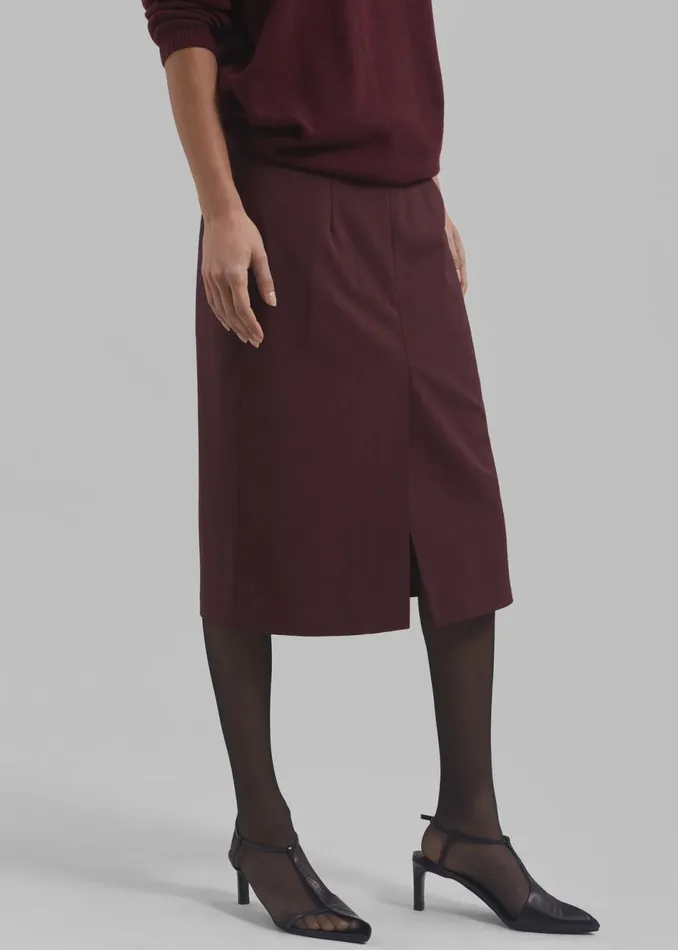 Women The Frankie Shop Bottoms Brooklyn Midi Skirt Burgundy