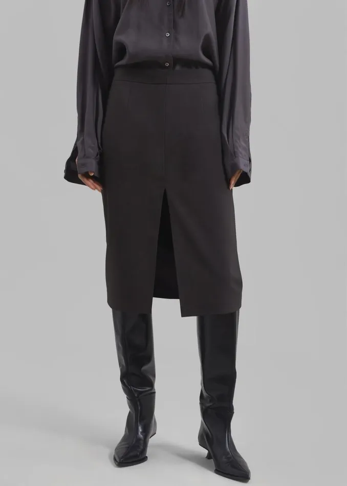 Women The Frankie Shop Bottoms Brooklyn Midi Skirt Charcoal