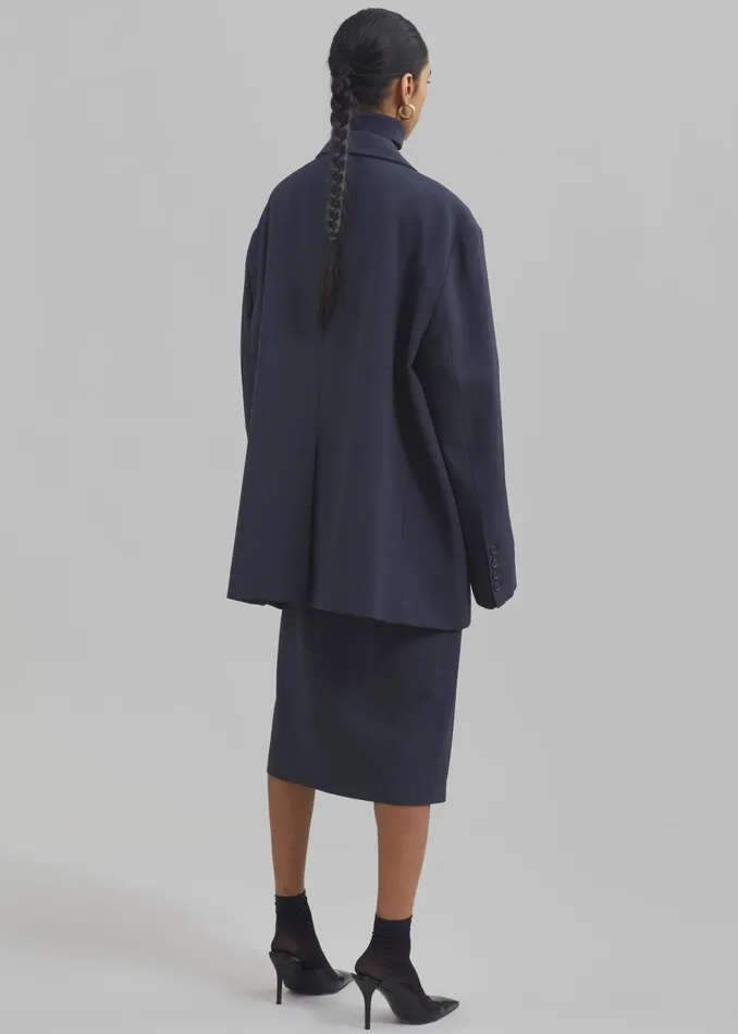 Women The Frankie Shop Bottoms Brooklyn Midi Skirt Navy