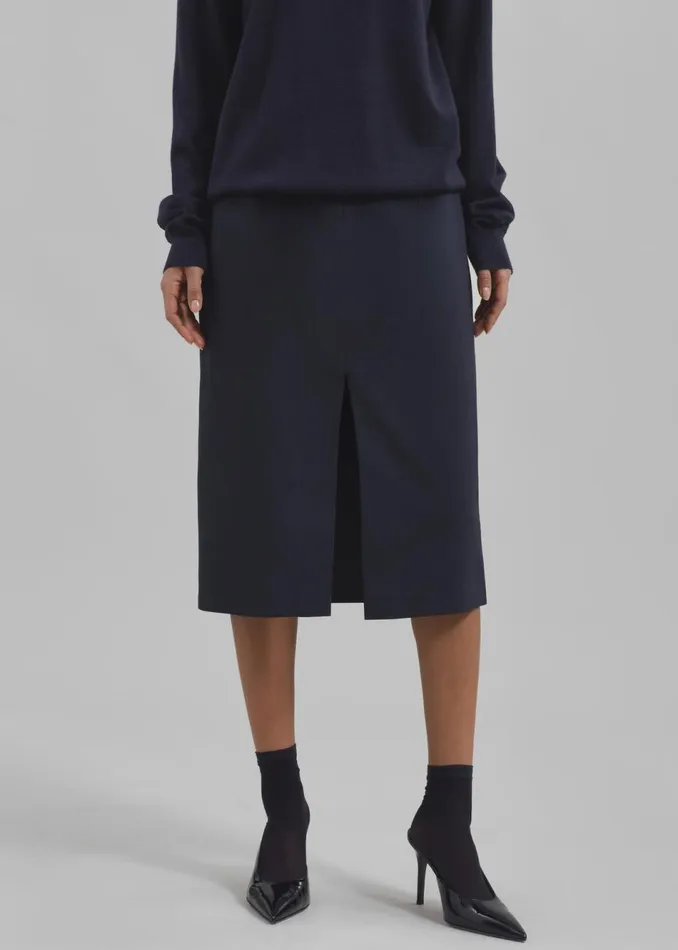 Women The Frankie Shop Bottoms Brooklyn Midi Skirt Navy