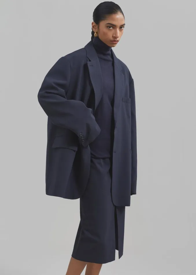 Women The Frankie Shop Bottoms Brooklyn Midi Skirt Navy