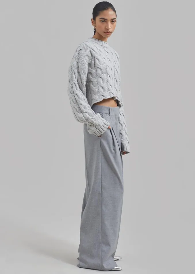 Women The Frankie Shop Bottoms By Malene Birger Cymbaria Pants Grey Melange