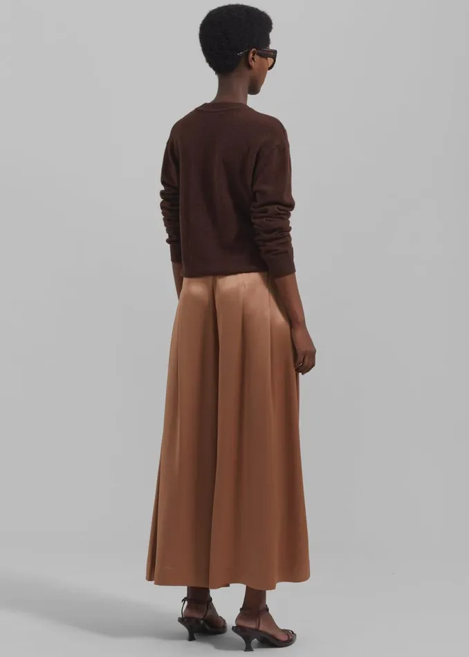 Women The Frankie Shop Bottoms By Malene Birger Dorite WideLeg Trousers Tobacco Brown