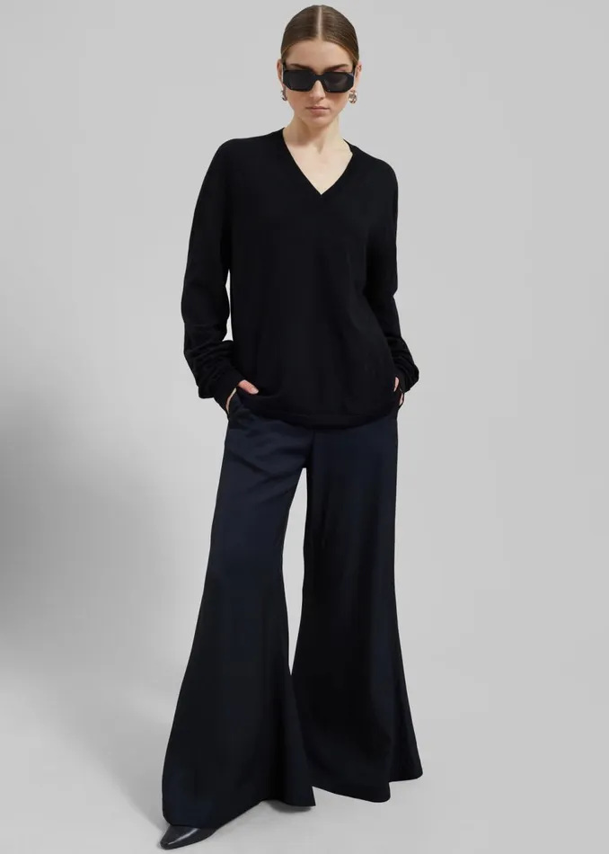 Women The Frankie Shop Bottoms By Malene Birger Lucee Flared Trousers Black