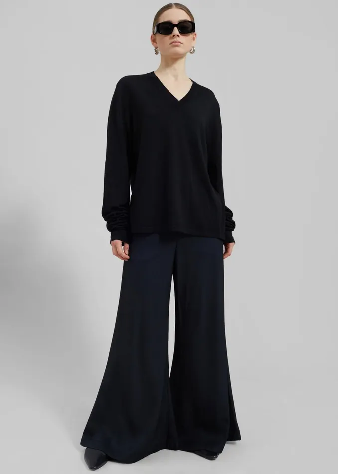 Women The Frankie Shop Bottoms By Malene Birger Lucee Flared Trousers Black