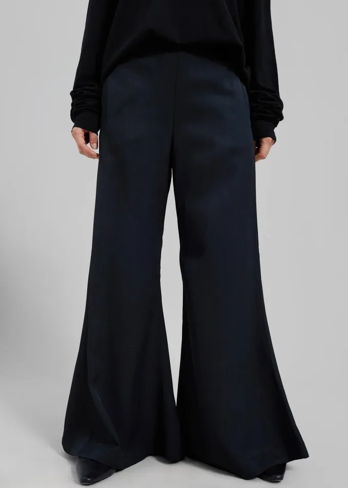 Women The Frankie Shop Bottoms By Malene Birger Lucee Flared Trousers Black