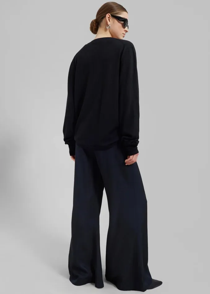 Women The Frankie Shop Bottoms By Malene Birger Lucee Flared Trousers Black