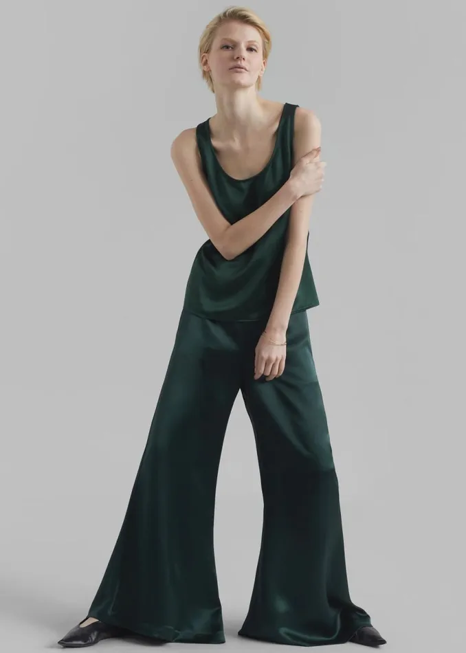 Women The Frankie Shop Bottoms By Malene Birger Lucee Flared Trousers Sycamore