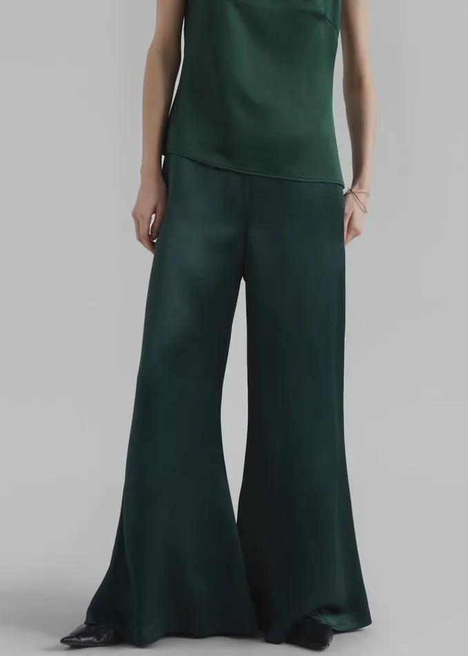 Women The Frankie Shop Bottoms By Malene Birger Lucee Flared Trousers Sycamore