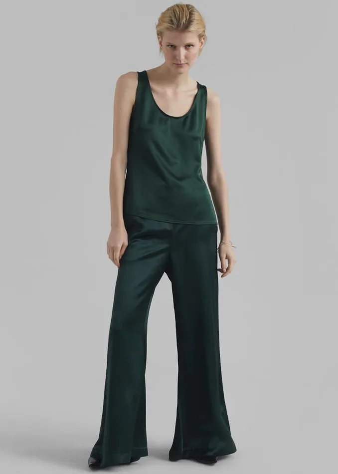 Women The Frankie Shop Bottoms By Malene Birger Lucee Flared Trousers Sycamore