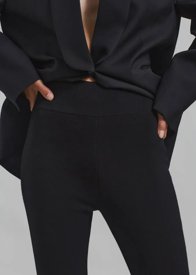 Women The Frankie Shop Bottoms Cara Knit Leggings Black