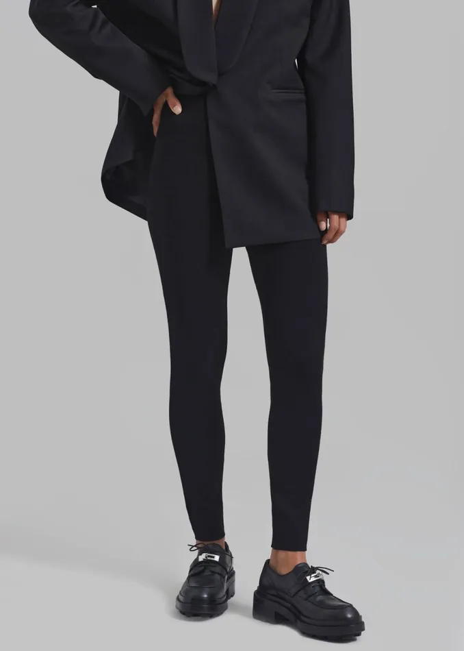 Women The Frankie Shop Bottoms Cara Knit Leggings Black