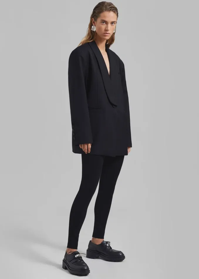 Women The Frankie Shop Bottoms Cara Knit Leggings Black
