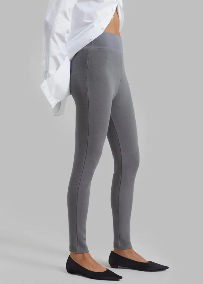 Women The Frankie Shop Bottoms Cara Knit Leggings Grey