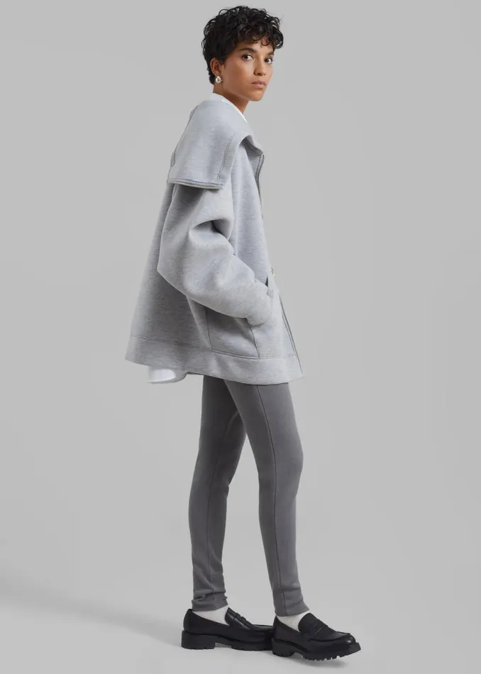 Women The Frankie Shop Bottoms Cara Knit Leggings Grey