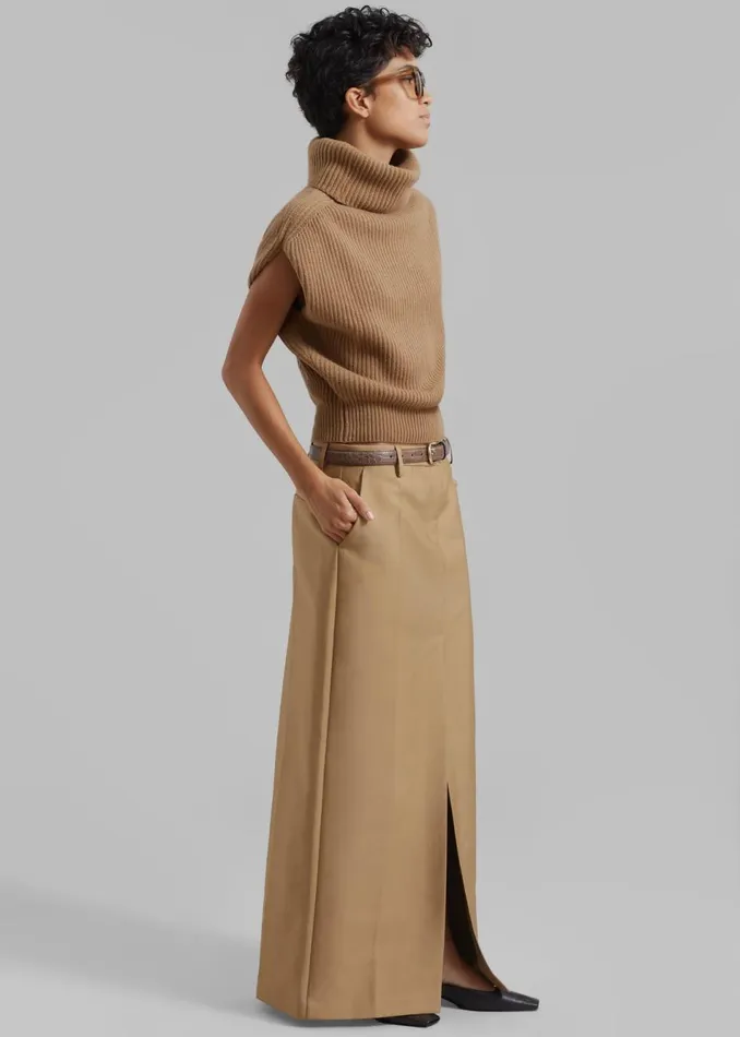 Women The Frankie Shop Bottoms Carley Long Skirt Camel