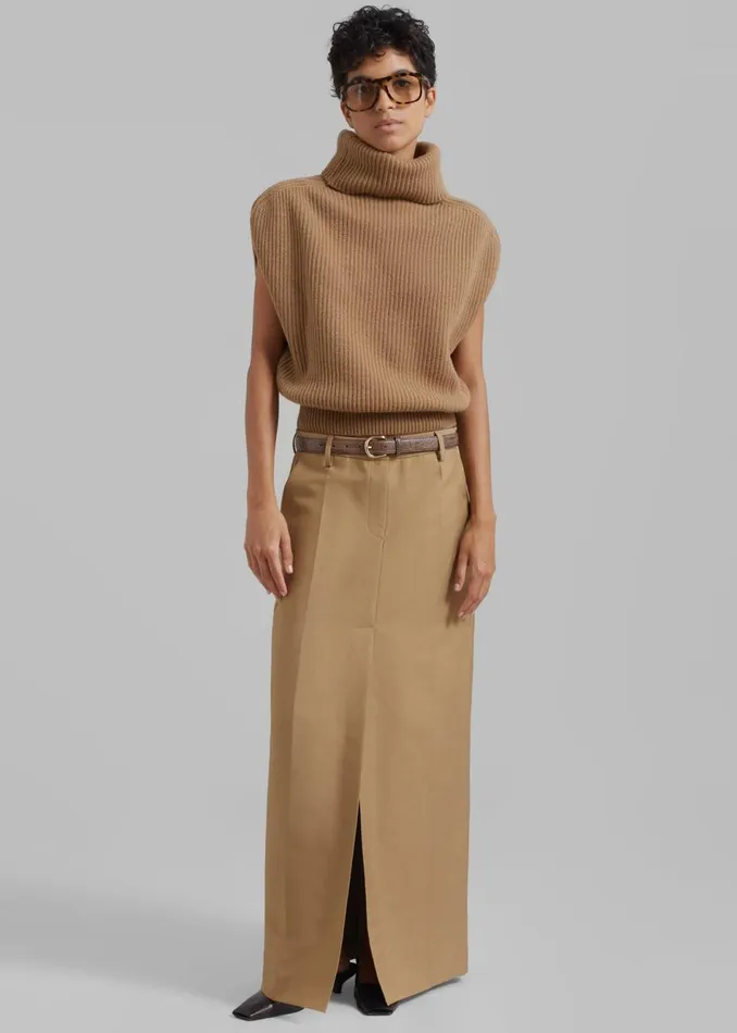 Women The Frankie Shop Bottoms Carley Long Skirt Camel