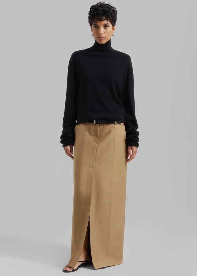 Women The Frankie Shop Bottoms Carley Long Skirt Camel