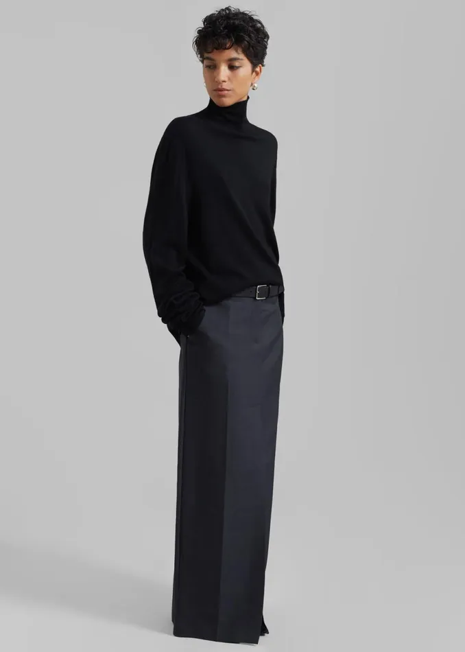 Women The Frankie Shop Bottoms Carley Long Skirt Charcoal