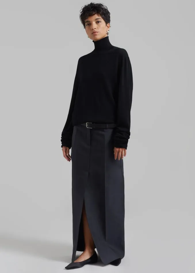 Women The Frankie Shop Bottoms Carley Long Skirt Charcoal