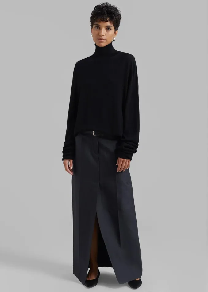 Women The Frankie Shop Bottoms Carley Long Skirt Charcoal