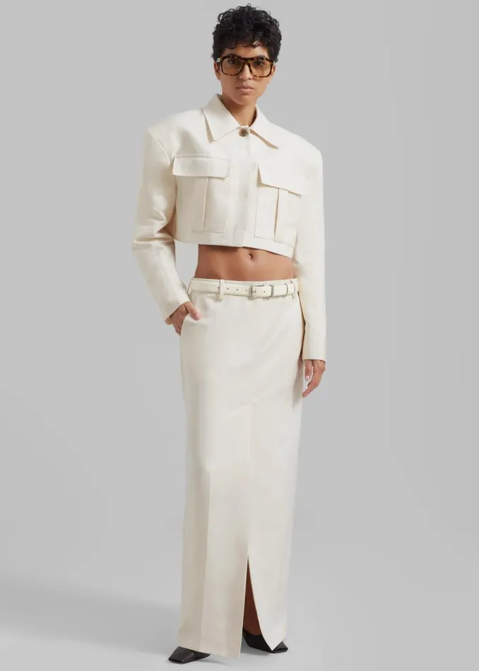 Women The Frankie Shop Bottoms Carley Long Skirt Cream