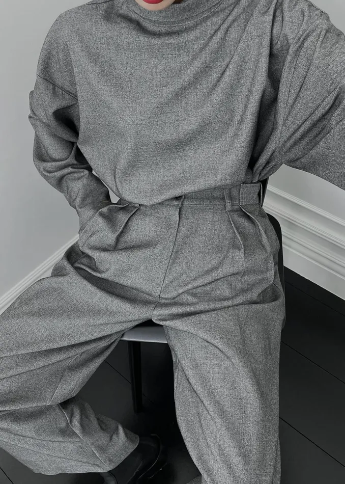 Women The Frankie Shop Bottoms Casey Pleated Trousers Grey
