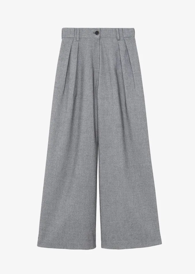 Women The Frankie Shop Bottoms Casey Pleated Trousers Grey