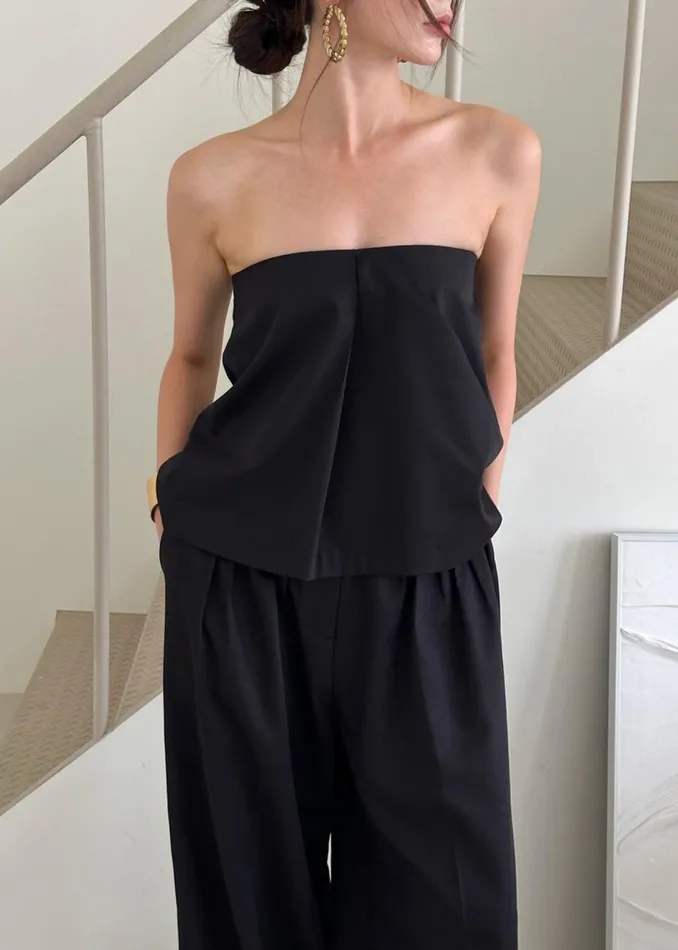 Women The Frankie Shop Bottoms Catalina Pleated Trousers Black