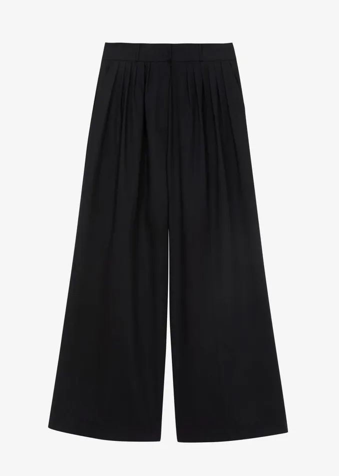 Women The Frankie Shop Bottoms Catalina Pleated Trousers Black