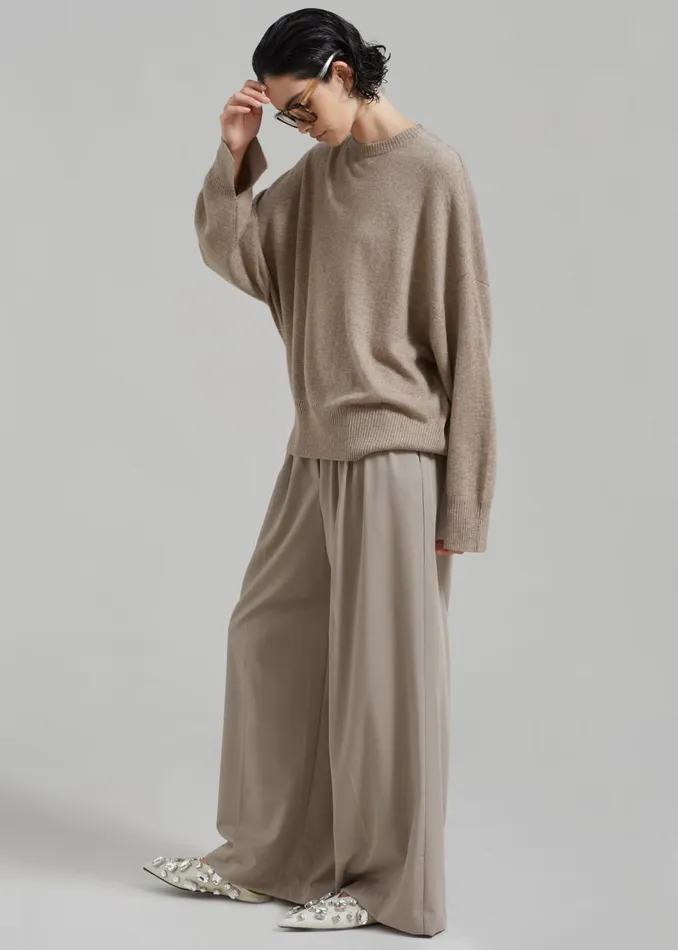 Women The Frankie Shop Bottoms Catalina Pleated Trousers Grey